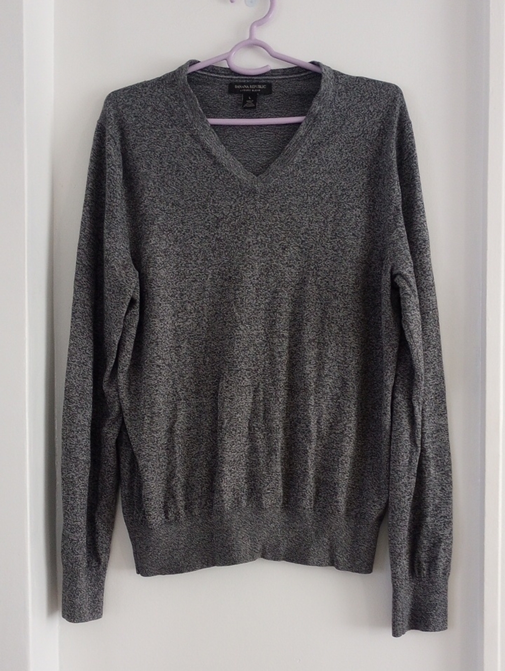 Banana Republic Silk Cotton Cashmere Women's V-Neck Gray Sweater Size L